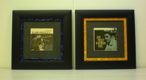 Framed Elvis Presley album covers
